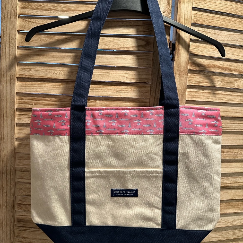 Vineyard Vines Women's Tote Bag - Pink, Tan, and Navy